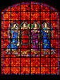 String playing angels in stained glass at Mission Dolores. San Francisco, CA.