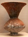 Earthenware footed jar with flaring neck from Thailand at Asian Art Museum. San Francisco, CA.