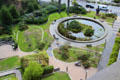 View of grounds of de Young Museum from observation tower. San Francisco, CA.