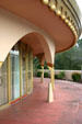Marin County Civic Center overhang with arches. Marin, CA.