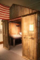 Display of California's oldest court house constructed of pre-cut Camphor wood, originally located in Double Springs, then County Seat of Calaveras County at Calaveras County Downtown Museum. San Andreas, CA.