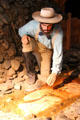 Diorama of James Marshall discovering gold in 1848 in museum at Marshall Gold Discovery SHP. Coloma, CA.