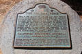 Plaque marking the old Coloma Road used by James Marshall in 1848 to carry news of gold discovery & later used by thousands of miners going to diggings; road became California's first stage-line in 1849 at Marshall Gold Discovery SHP. Coloma, CA.