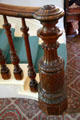 Carved newel post at Bidwell Mansion house museum. Chico, CA.