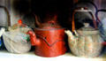 Three Chinese teapots at Pardee Home Museum. Oakland, CA.