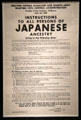 Instructions for Japanese Americans to evacuate parts of California under exclusion order # 20 at Oakland Museum of California. Oakland, CA.