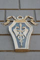Caduceus plaque on Westlake Building. Oakland, CA.