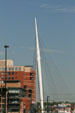Mast of Millennium Bridge seen from 16th Street Mall. Denver, CO.