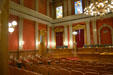 Old Supreme Court Chambers with heritage cultures window showing groups important in state's development at Colorado State Capitol. Denver, CO.