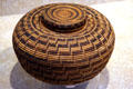 Chumash Indian covered storage basket at Denver Art Museum. Denver, CO.