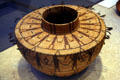 Tulare friendship basket with quail feathers at Denver Art Museum. Denver, CO.