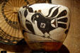 Acoma Pueblo polychrome ceramic jar at Colorado History Museum. Denver, CO.