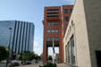New main entrance with first building of Denver Public Library. Denver, CO.