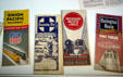 Collection of railway timetables at Colorado Railroad Museum. CO.
