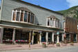 Wooden Monti & Guanella Building with bay windows. Georgetown, CO.
