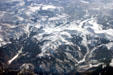 Snow-covered Rocky Mountains from air. CO.