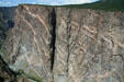 Painted Wall cliff is 2,300 feet tall or about twice height of Empire State Building at Gunnison National Park. CO.