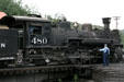 Durango & Silverton locomotive 480 backing onto turntable. Durango, CO.