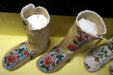Native beaded boots with flowers at Mesa Verde Museum. CO.
