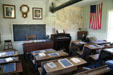 One room school house interior at South Park City. Fairplay, CO.
