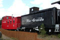 D&RGW caboose & tender at Royal Gorge. CO.