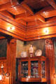 Dining room glass cabinet at Rosemount House Museum. Pueblo, CO.