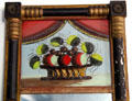 Painted fruit & flowers detail on looking glass mirror at Thomas Griswold House. Guilford, CT.