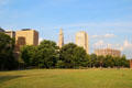 Skyline of Hartford over Bushnell Park. Hartford, CT.