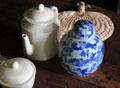 Porcelain teapot & jar at Nathan Hale Homestead Museum. Coventry, CT.