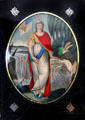 Symbolic American liberty painting in memory of George Washington with mourning black Indian at Nathan Hale Homestead Museum. Coventry, CT.