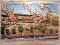 Engraving of South Part of Lexington battle by Amos Doolittle from eye-witness accounts at Connecticut Historical Society. Hartford, CT.