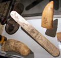 Whale scrimshaw carvings at Connecticut Historical Society. Hartford, CT.