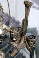 Cigarette & match holder in shape of bird's foot by Hartford Silver Co. at Connecticut Historical Society. Hartford, CT.