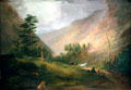 Waiting for the Stage Coach painting by Alvan Fisher at New Britain Museum of American Art. New Britain, CT.