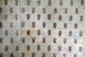 Original French wallpaper in bedroom at Oliver Ellsworth Homestead Museum. Windsor, CT.