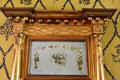 Detail of antique mirror painted with American eagle at Oliver Ellsworth Homestead Museum. Windsor, CT.