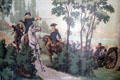 Mural of George Washington leading Revolutionary battle by Wallace Nutting at Joseph Webb House. Wethersfield, CT.