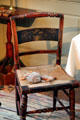 Side chair with painted back at Isaac Stevens House. Wethersfield, CT.
