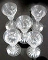 Glass stemware with butterflies cut in Deep River at Deep River Museum. Deep River, CT.