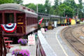 Passenger cars used as cafe at Essex Steam Train. Essex, CT