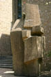 Modern sculpture of Morse College. New Haven, CT.