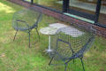 Wire garden chairs at Philip Johnson Glass House. New Canaan, CT.