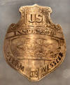 Badge of USCG steamboat inspector at U.S. Coast Guard Museum. New London, CT.