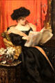Portrait of Lady Reading by Irving Ramsay Wiles at Lyman Allyn Art Museum. New London, CT.
