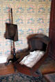 Rocking cradle with fire screen at Shaw Mansion. New London, CT.