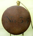Civil War wood canteen at Monument House Museum. Groton, CT.