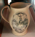 Washington in Glory commemorative creamware pitcher by Herculaneum Pottery Co., Liverpool, England at Mattatuck Museum. Waterbury, CT.