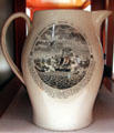 Commodore Preble's Squadron Attacking the City of Tripoli Aug. 3, 1804 commemorative creamware pitcher by Herculaneum Pottery Co., Liverpool, England at Mattatuck Museum. Waterbury, CT.