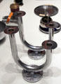 Art Deco chrome Taurex Uneven Candlesticks by Chase Co. of Waterbury, CT at Mattatuck Museum. Waterbury, CT.