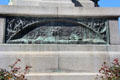 Frieze showing Hampton Roads naval battle of March 9, 1862 Waterbury Soldiers Monument. Waterbury, CT.